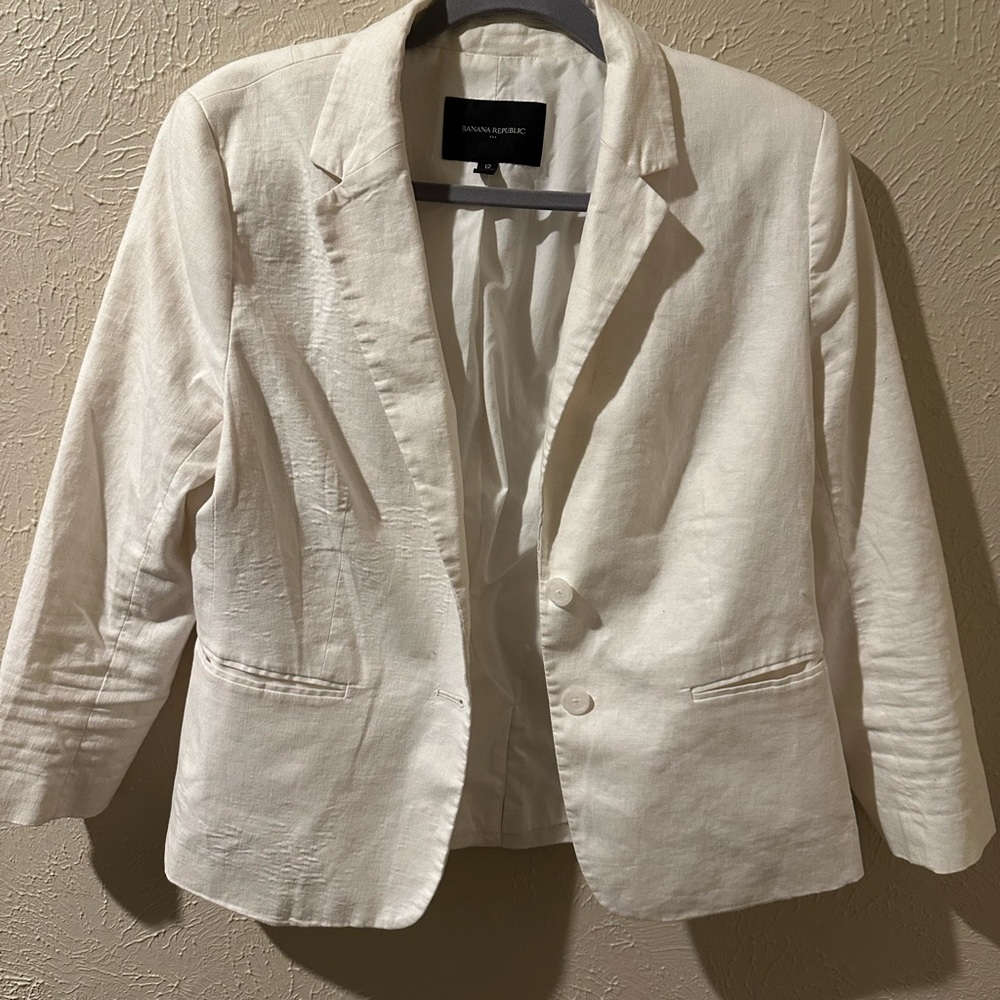 Banana Republic Women's White Blazer
